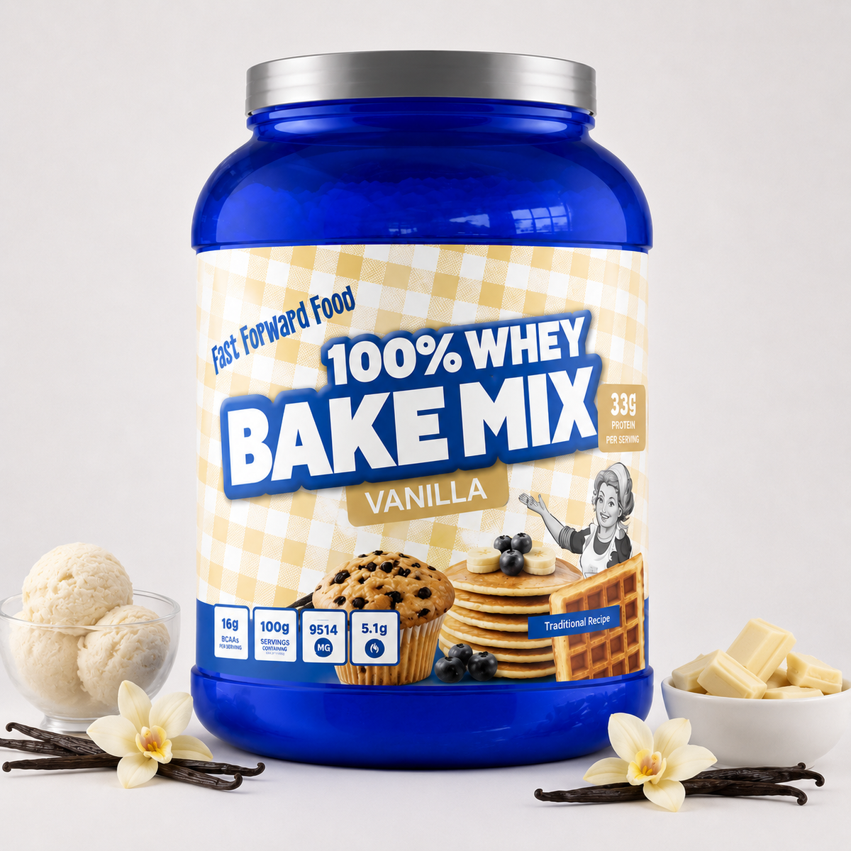 Fast Forward Nutrition High Protein Bake Mix with 100% Whey – Vanilla