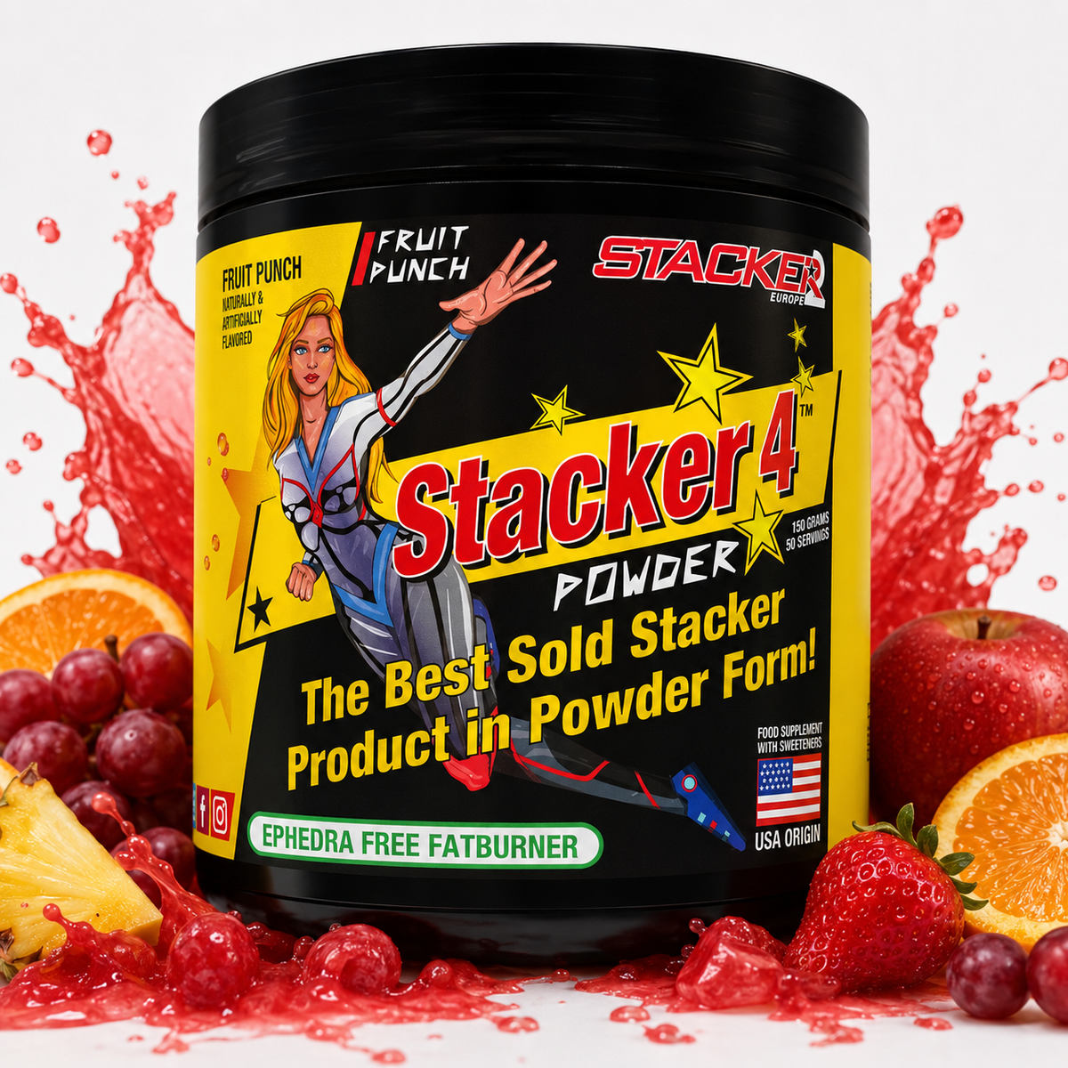 Stacker2 Stacker 4 Vetverbrander Powder – Fruit Punch