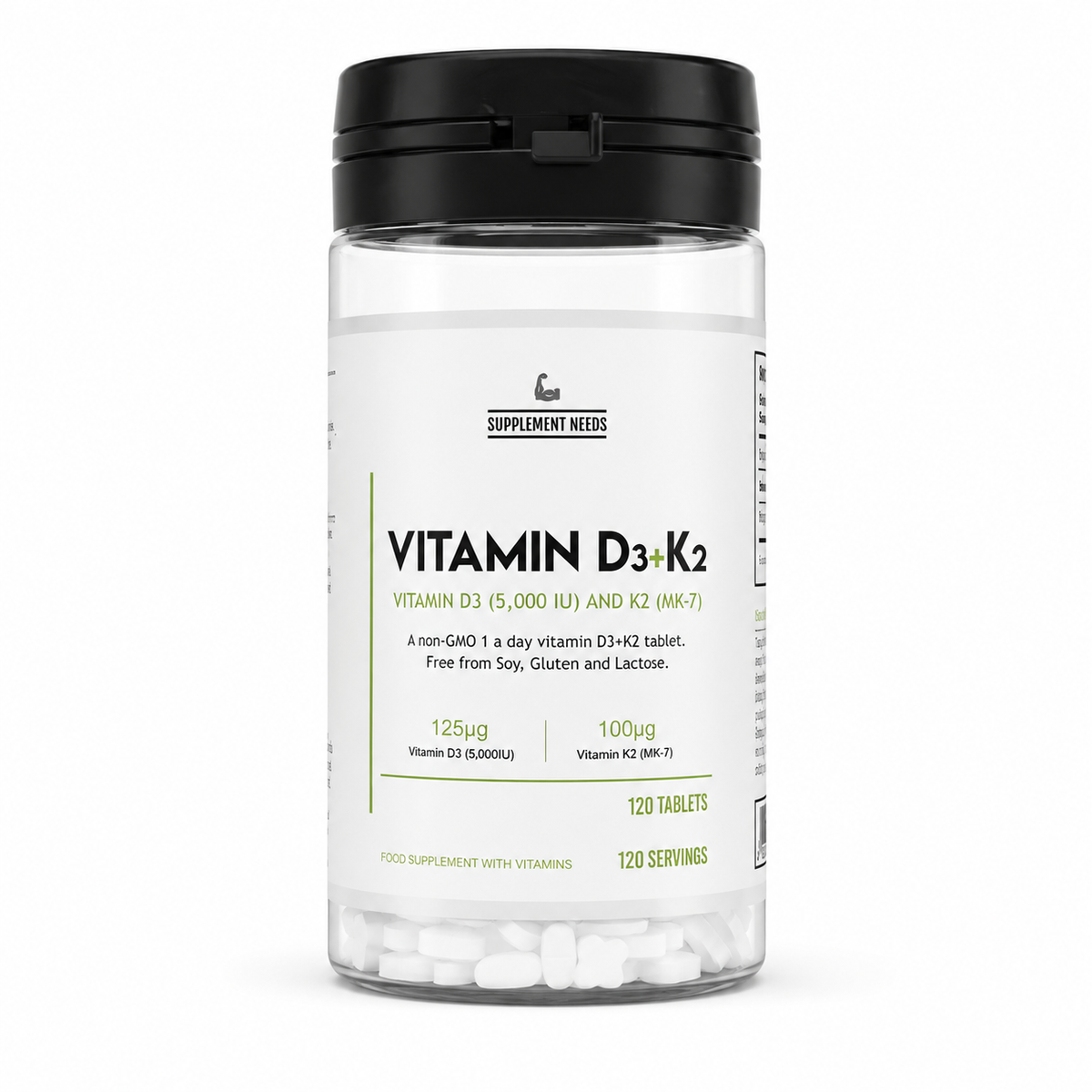 Productgids: Supplement Needs Vitamin D3 + K2 120 Tabs